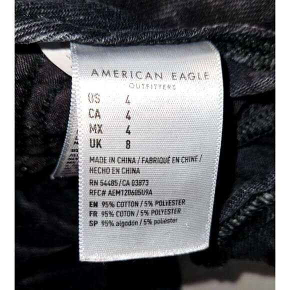 American Eagle AE Paperbag Mom Shorts Sz 4 Black High Rise Tie Belt Button Fly - Picture 9 of 11